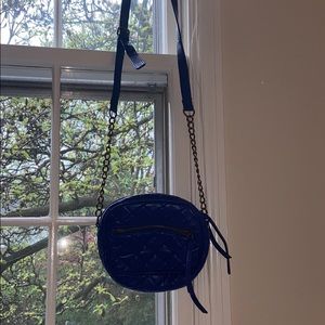 Blue quilted adjustable Bag